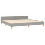 vidaXL Cadru de pat cu tăblie, gri deschis, 200x200 cm, textil