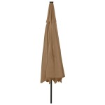 vidaXL Umbrelă soare de grădină cu LED-uri, taupe, 400 cm
