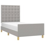 vidaXL Cadru de pat cu tăblie, gri deschis, 80x200 cm, textil