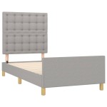 vidaXL Cadru de pat cu tăblie, gri deschis, 80x200 cm, textil