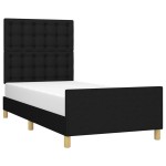 vidaXL Cadru de pat cu tăblie, negru, 80x200 cm, textil vidaXL Cadru de pat cu tăblie, negru, 80x200 cm, textil