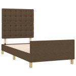 vidaXL Cadru de pat cu tăblie, maro închis, 80x200 cm, textil vidaXL Cadru de pat cu tăblie, maro închis, 80x200 cm, textil