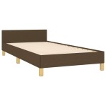 vidaXL Cadru de pat cu tăblie, maro închis, 80x200 cm, textil vidaXL Cadru de pat cu tăblie, maro închis, 80x200 cm, textil