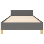 vidaXL Cadru de pat cu tăblie, gri închis, 90x190 cm, textil