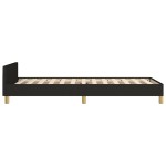 vidaXL Cadru de pat cu tăblie, negru, 90x190 cm, textil vidaXL Cadru de pat cu tăblie, negru, 90x190 cm, textil