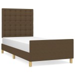 vidaXL Cadru de pat cu tăblie, maro închis, 90x190 cm, textil vidaXL Cadru de pat cu tăblie, maro închis, 90x190 cm, textil