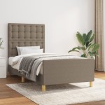 vidaXL Cadru de pat cu tăblie, gri taupe, 90x190 cm, textil vidaXL Cadru de pat cu tăblie, gri taupe, 90x190 cm, textil