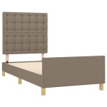 vidaXL Cadru de pat cu tăblie, gri taupe, 90x190 cm, textil vidaXL Cadru de pat cu tăblie, gri taupe, 90x190 cm, textil