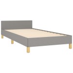 vidaXL Cadru de pat cu tăblie, gri deschis, 90x200 cm, textil vidaXL Cadru de pat cu tăblie, gri deschis, 90x200 cm, textil