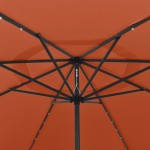 vidaXL Umbrelă soare de grădină cu LED-uri, cărămiziu, 400 cm