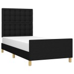 vidaXL Cadru de pat cu tăblie, negru, 90x200 cm, textil vidaXL Cadru de pat cu tăblie, negru, 90x200 cm, textil