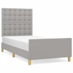 vidaXL Cadru de pat fără saltea, gri deschis, 100x200 cm, textil