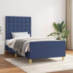 vidaXL Cadru de pat fără saltea țesătură albastră 100x200 cm vidaXL Cadru de pat fără saltea țesătură albastră 100x200 cm