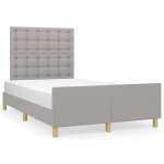 vidaXL Cadru de pat fără saltea, gri deschis, 120x200 cm, textil