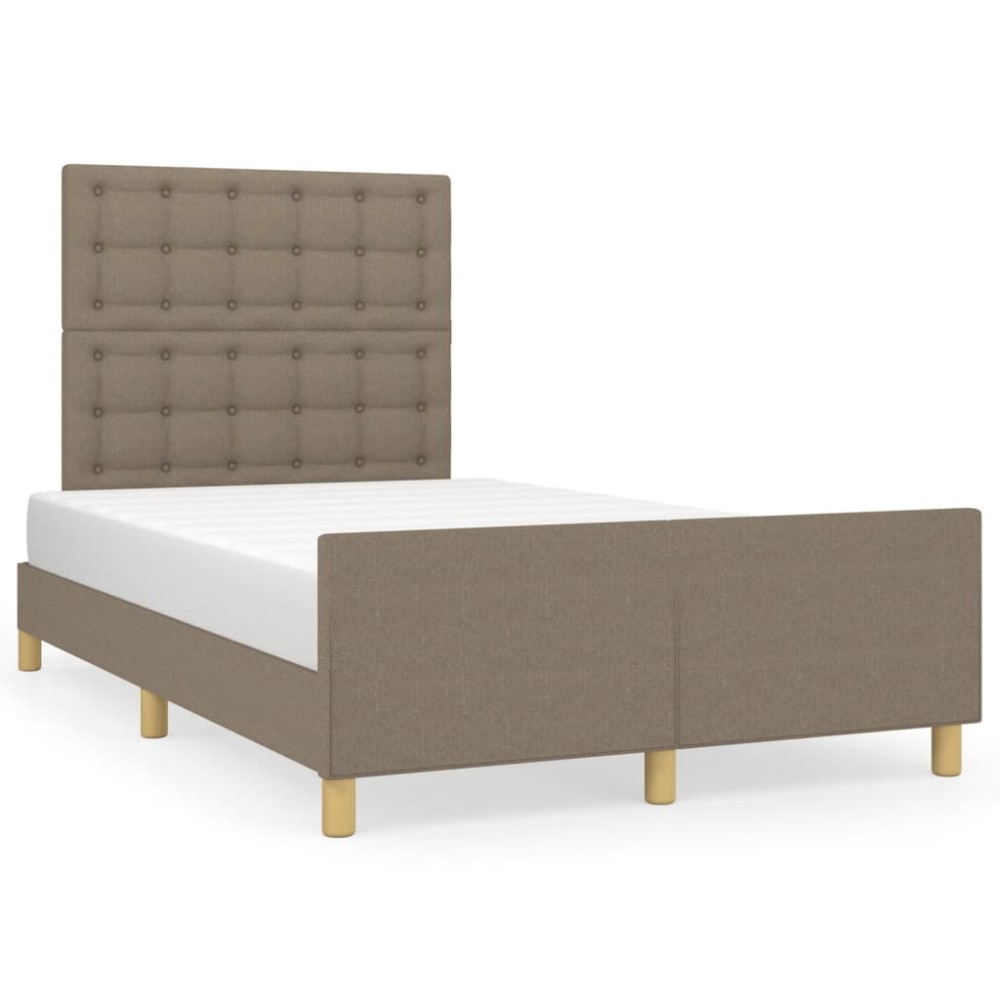 vidaXL Cadru de pat fără saltea, gri taupe, 120x200 cm, textil