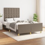 vidaXL Cadru de pat fără saltea, gri taupe, 120x200 cm, textil vidaXL Cadru de pat fără saltea, gri taupe, 120x200 cm, textil