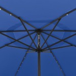 vidaXL Umbrelă de soare de grădină cu LED-uri, albastru azuriu, 400 cm
