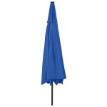vidaXL Umbrelă de soare de grădină cu LED-uri, albastru azuriu, 400 cm