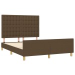 vidaXL Cadru de pat fără saltea, maro închis, 140x200 cm, textil vidaXL Cadru de pat fără saltea, maro închis, 140x200 cm, textil