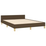 vidaXL Cadru de pat fără saltea, maro închis, 140x200 cm, textil vidaXL Cadru de pat fără saltea, maro închis, 140x200 cm, textil