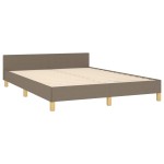 vidaXL Cadru de pat fără saltea, gri taupe, 140x190 cm, textil vidaXL Cadru de pat fără saltea, gri taupe, 140x190 cm, textil