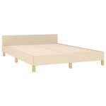vidaXL Cadru de pat fără saltea, crem, 140x190 cm, textil