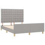 vidaXL Cadru de pat fără saltea, gri deschis, 140x200 cm, textil