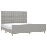 vidaXL Cadru de pat fără saltea, gri deschis, 160x200 cm, textil