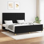 vidaXL Cadru de pat fără saltea, negru, 160x200 cm, textil vidaXL Cadru de pat fără saltea, negru, 160x200 cm, textil