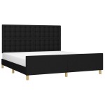 vidaXL Cadru de pat fără saltea, negru, 160x200 cm, textil vidaXL Cadru de pat fără saltea, negru, 160x200 cm, textil