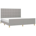 vidaXL Cadru de pat cu tăblie, gri deschis, 180x200 cm, textil vidaXL Cadru de pat cu tăblie, gri deschis, 180x200 cm, textil