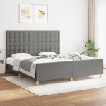 vidaXL Cadru de pat cu tăblie, gri închis, 180x200 cm, textil vidaXL Cadru de pat cu tăblie, gri închis, 180x200 cm, textil