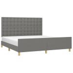 vidaXL Cadru de pat cu tăblie, gri închis, 180x200 cm, textil vidaXL Cadru de pat cu tăblie, gri închis, 180x200 cm, textil