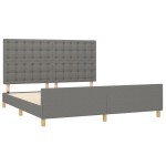 vidaXL Cadru de pat cu tăblie, gri închis, 180x200 cm, textil vidaXL Cadru de pat cu tăblie, gri închis, 180x200 cm, textil