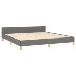 vidaXL Cadru de pat cu tăblie, gri închis, 180x200 cm, textil vidaXL Cadru de pat cu tăblie, gri închis, 180x200 cm, textil