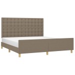 vidaXL Cadru de pat cu tăblie, gri taupe, 180x200 cm, textil vidaXL Cadru de pat cu tăblie, gri taupe, 180x200 cm, textil
