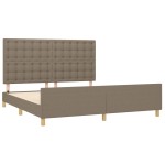 vidaXL Cadru de pat cu tăblie, gri taupe, 180x200 cm, textil vidaXL Cadru de pat cu tăblie, gri taupe, 180x200 cm, textil