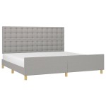 vidaXL Cadru de pat fără saltea, gri deschis, 200x200 cm, textil