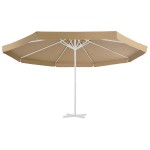 vidaXL Pânză de schimb umbrelă de soare de exterior gri taupe 515 cm