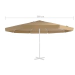 vidaXL Pânză de schimb umbrelă de soare de exterior gri taupe 515 cm