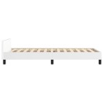 vidaXL Cadru de pat cu tăblie, alb, 100x200 cm, piele ecologică vidaXL Cadru de pat cu tăblie, alb, 100x200 cm, piele ecologică