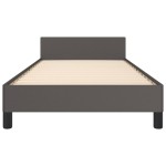 vidaXL Cadru de pat cu tăblie, gri, 100x200 cm, piele ecologică