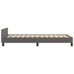 vidaXL Cadru de pat cu tăblie, gri, 100x200 cm, piele ecologică