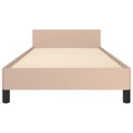 vidaXL Cadru de pat cu tăblie, cappuccino, 100x200 cm, piele ecologică vidaXL Cadru de pat cu tăblie, cappuccino, 100x200 cm, piele ecologică