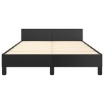 vidaXL Cadru de pat cu tăblie, negru, 120x200 cm, piele ecologică vidaXL Cadru de pat cu tăblie, negru, 120x200 cm, piele ecologică