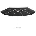 vidaXL Pânză de schimb umbrelă de soare de exterior negru 515 cm vidaXL Pânză de schimb umbrelă de soare de exterior negru 515 cm
