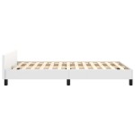 vidaXL Cadru de pat cu tăblie, alb, 120x200 cm, piele ecologică vidaXL Cadru de pat cu tăblie, alb, 120x200 cm, piele ecologică