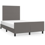 vidaXL Cadru de pat cu tăblie, gri, 120x200 cm, piele ecologică vidaXL Cadru de pat cu tăblie, gri, 120x200 cm, piele ecologică