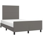 vidaXL Cadru de pat cu tăblie, gri, 120x200 cm, piele ecologică vidaXL Cadru de pat cu tăblie, gri, 120x200 cm, piele ecologică