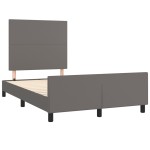 vidaXL Cadru de pat cu tăblie, gri, 120x200 cm, piele ecologică vidaXL Cadru de pat cu tăblie, gri, 120x200 cm, piele ecologică